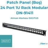 Digitus Patch Panel (Boş) - 24 Port 1u Modüler - DN-91411 - Keystone Uyumlu, 19" Rack Tipi