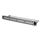 DIGITUS Patch panel - Modüler - Keystone modülleri için - 19 inç - 48 Port - Korumalı - Raf Montajı 1HE - Siyah