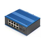 Dıgıtus Poe Ağ Anahtarı - 10 Bağlantı Noktalı Gigabit Ethernet - 8X Rj45 + 2X Sfp - Ip40 - 10/100/1000 Mbit/S - Dın Rayına Montaj - Endüstri