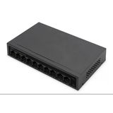 Dıgıtus Poe Ağ Anahtarı - 10 Bağlantı Noktası - Gigabit Ethernet - Yönetilmeyen - 8X Rj45 Poe Bağlantı Noktaları + 2X Rj45 Uplink - 60W Poe