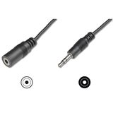 DIGITUS Ses uzatma kablosu - 3,5 mm jak - AUX kablosu - Stereo kablo - 2,5 m - siyah - stereo sistemler, ev sineması, soundbar, bilgisayar için