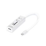 Digitus Type-C - 3 Port USB 2.0 + Kart Okuyucu Hub