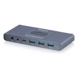 Digitus Ultra Hd 4K@60Hz Kvm Switch 2x1 | HDMI + USB 3.0 + Usb-C | Tek Tuş Geçiş - 1-Siyah