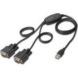 Digitus USB 2.0 <-> 2 x RS232 (Seri) Çevirici Kablosu, 1.5 metre