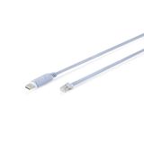 DIGITUS USB 2.0 - RJ45 konsol adaptör kablosu, FTDI yonga seti, 180 cm