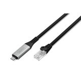 DIGITUS USB - Ethernet kablosu - Tip C - RJ45 - USB-C 3.2 Gen1-1 Gbit/s - 5 m - LSZH - CAT 6A S/FTP - AWG 26 - Tak ve Çalıştır - Siyah