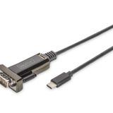 DIGITUS USB Seri Adaptör - RS232 Dönüştürücü - USB 2.0 Tip C - DSUB 9M - FTDI FT232RL Yonga Seti - 1 m Bağlantı Kablosu