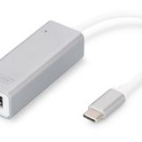 Digitus USB Tip C (USB 3.0) Gigabit Ethernet Adaptörü, 1 x 10/100/1000 port, 1 x USB Tip C erkek port (bilgisayar bağlantısı için), çip takımı: AX88179A