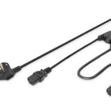 Digitus Y Güç Kaynağı Kablosu, Schuko Erkek - 2x C13 Dişi, 1.7 metre (Mains splitter cable, Schuko Plug - 2x C13 Jack, 1.7 metre, H05VV-F3G 1.0qmm/0.75)