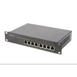Digitus Yönetilemeyen 8 port 1000Base-T Gigabit Switch, Masaüstü Tip, 10-Inch Duvar Kabinetleri için uygunDigitus 8-port Gigabit Ethernet Unmanaged Switch for use in 10-Inch Wall Cabinets