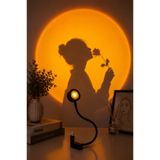 Dihamer LED Sunset Projector USB Gün Batımı Lambası TikTok Fotoğraf Çekim Işığı