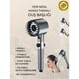 Dihamer Masajlı 5 Fonksiyonlu Filtreli Arıtmalı Duş Başlığı – Ayarlanabilir Su Basınçlı Lüks El Duşu - Çok Renkli