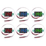 Diitao Voltaj test cihazı mini (6'lı paket) 3 telli DC 0-30 V 3 haneli voltmetre ölçüm cihazı mavi/kırmızı/yeşil LED ekran gerilim test cihazı araba motosiklet aküsü monitörü volt gerilim ölçer