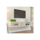 DİİZY HOME Beyaz 140 Cm Tv Ünitesi Duvar Rafı Kitaplık Tv Sehpası Tv Standı