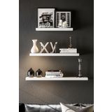 DİİZY HOME Beyaz Uçan Duvar Rafı 3 Lü Set Gizli Raf Yüzen Raf Uçan Raf Kitaplık 50-40-30