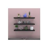 DİİZY HOME Siyah Duvar Rafı Uçan Raf Gizli Raf 3 Lü Set (50-50-50)