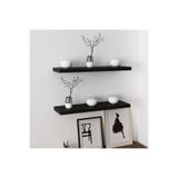 DİİZY HOME Siyah Siyah Duvar Rafı 2 Li Set Gizli Raf Uçan Raf (50-50) 12 cm İskandinav 50 cm İskandinav Suntal