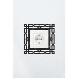 Diji Wood Geometrik Dekor Priz Çerçevesi