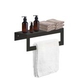 DijiDec Siyah Raflı Havlu Askısı, Metal Raflı Havluluk, Otel Banyo Askısı,banyo Raflı Havluluk 27cm*8,5 Cm