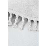 DijiDekor Beyaz Oval Post Dokuma Halı Saçaklı Peluş Yumuşacık Kaymaz Antibakteriyel 100X150