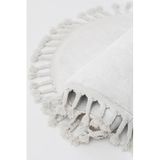 Dijidekor Beyaz Oval Post Dokuma Halı Saçaklı Peluş Yumuşacık Kaymaz Antibakteriyel, 200x290