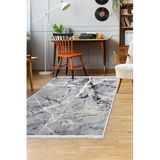 Dijidekor Dekoratif Dijital Saçaklı Kesme Halı Yolluk Yıkanabilir Antialaerjik Granit Gri, NoColor-a6cf1b30, 140x200