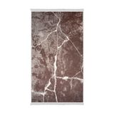 Dijidekor Dekoratif Dijital Saçaklı Kesme Halı Yolluk Yıkanabilir Antialaerjik Granit Kahve, NoColor-0a962073, 140x200