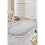 Dijidekor Dekoratif Dijital Saçaklı Oval Halı Yolluk Antialaerjik Antibakteriyel Gri, NoColor-28ab21c1, 140x200