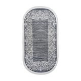 Dijidekor Dekoratif Dijital Saçaklı Oval Halı Yolluk Antialaerjik Antibakteriyel Gri, NoColor-e70642f7, 100x300