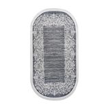 Dijidekor Dekoratif Dijital Saçaklı Oval Halı Yolluk Antialaerjik Antibakteriyel Gri, NoColor-e70642f7, 140x200