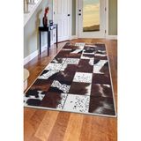 Dijidekor DR01 Kahve Saçaksız Dijital Halı Kaymaz Yıkanabilir Iskandinav Yolluk 140X400 - 140 x 400 cm - Kahverengi