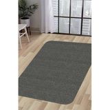 Dijidekor Halı Antrasit Cool K1290 Yıkanabilir Kesme Ince Yolluk Kilim Salon Halısı Modelleri, Gri, 140x200