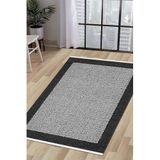 Dijidekor Halı Antrasit Cool Kr4040 Saçaklı Kaymaz Kesme Ince Yolluk Kilim Salon Halısı Modelleri, Gri Saçaksız, 100x300