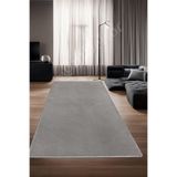 Dijidekor Halı Cool Gri Pramit Kaymaz Yıkanabilir Yolluk Kilim Salon Halısı Modelleri, PRAMİT-GRİ-SAÇAKSIZ, 80x800