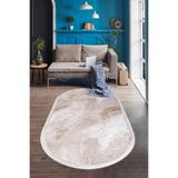 Dijidekor Halı Devetüyü Cool Yıkanabilir Saçaklı Oval Delüxe Yolluk Kilim Salon Halısı Modelleri, Kahverengi, 100x50