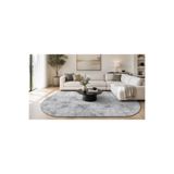 Dijidekor Halı Fitilli Gri Oval Saçaksız Salon Halısı Mutfak Halısı Paspas Yolluk Kilim Banyo Paspası