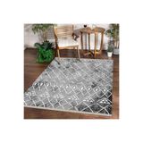 Dijidekor Halı Gri Bm004gr Yıkanabilir Saçaklı Ince Yolluk Kilim Salon Halısı Modelleri, 80x300