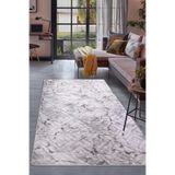 Dijidekor Halı Gri Cool Karo Yıkanabilir Saçaksız Kesme Ince Yolluk Kilim Salon Halısı Modelleri, GRİ-SAÇAKSIZ, 200x290