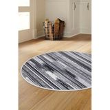 Dijidekor Halı Gri Cool Köln Yıkanabilir Yuvarlak Kesme Ince Yolluk Kilim Salon Halısı Modelleri, 200x200