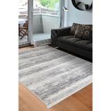 Dijidekor Halı Gri Cool Ky7056 Yıkanabilir Saçaklı Kesme Ince Yolluk Kilim Salon Halısı Modelleri, 140x300