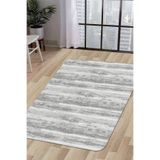 Dijidekor Halı Gri Cool Ky7056 Yıkanabilir Saçaksız Kesme Ince Yolluk Kilim Salon Halısı Modelleri, 120x180