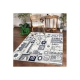 Dijidekor Halı Gri K0450 Yıkanabilir Saçaksız Ince Yolluk Kilim Salon Halısı Modelleri, 140x200