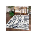 Dijidekor Halı Gri K0450 Yıkanabilir Saçaksız Ince Yolluk Kilim Salon Halısı Modelleri, 200x290