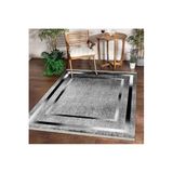 Dijidekor Halı Gri K0460 Yıkanabilir Saçaklı Ince Yolluk Kilim Salon Halısı Modelleri, 200x290