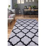 Dijidekor Halı Gri Maça Desenli Yıkanabilir Saçaksız Kesme Ince Yolluk Kilim Salon Halısı Modelleri, 140x200