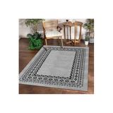 Dijidekor Halı Gri O22136 Yıkanabilir Saçaksız Ince Yolluk Kilim Salon Halısı Modelleri, 200x290