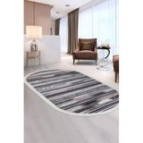 Dijidekor Halı Kahverengi Cool Köln Saçaklı Oval Kesme Ince Yolluk Kilim Salon Halısı Modelleri, Kahve 150x250