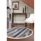 Dijidekor Halı Kahverengi Cool Köln Saçaklı Yuvarlak Kesme Ince Yolluk Kilim Salon Halısı Modelleri, Kahve 110x110