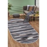 Dijidekor Halı Kahverengi Cool Köln Yıkanabilir Oval Kesme Ince Yolluk Kilim Salon Halısı Modelleri, Kahve Saçaksız, 100x300