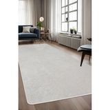 Dijidekor Halı Krem Janjanlı Yıkanabilir Kaymaz Kesme Ince Yolluk Kilim Salon Halısı Modelleri - Açık Krem - 50 x 100 cm
